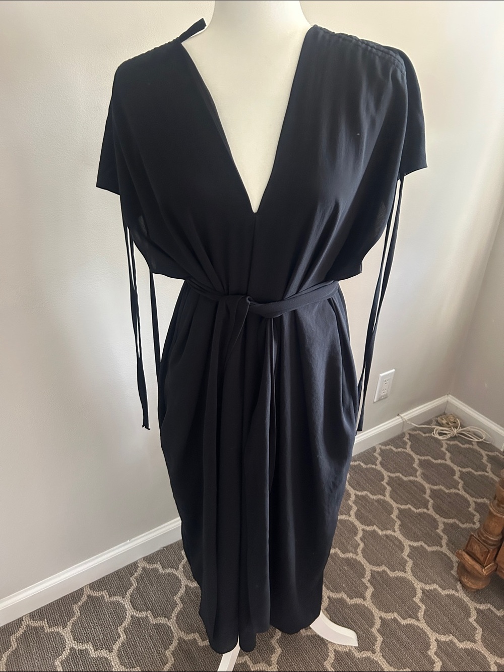 Malia Mills Black V-Neck Dress/Caftan - Picture 6 of 7